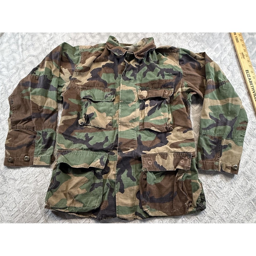 US ARMY Military Woodland Camo Field Jacket Size Small Regular 8415-01-184-1324